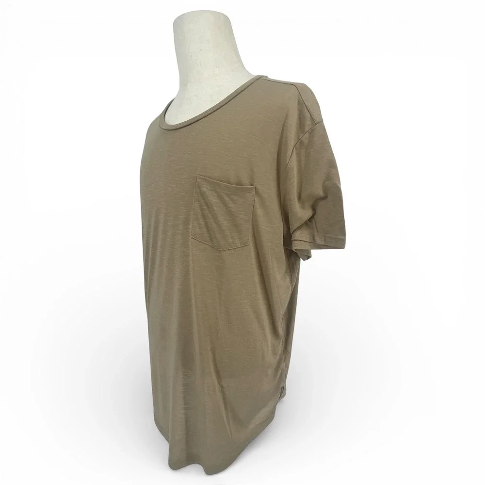 Guess Los Angeles Mens XXL Tan Khaki Slub Knit Pocket T-Shirt XBG143KA9M1 - Picture 3 of 10